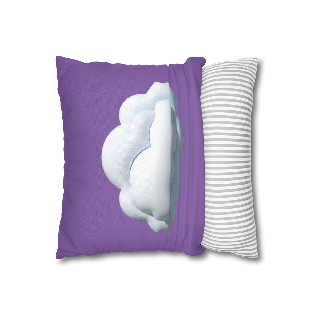 Cloud Graphic Pillowcase — Light Purple Decorative Square Throw Pillow