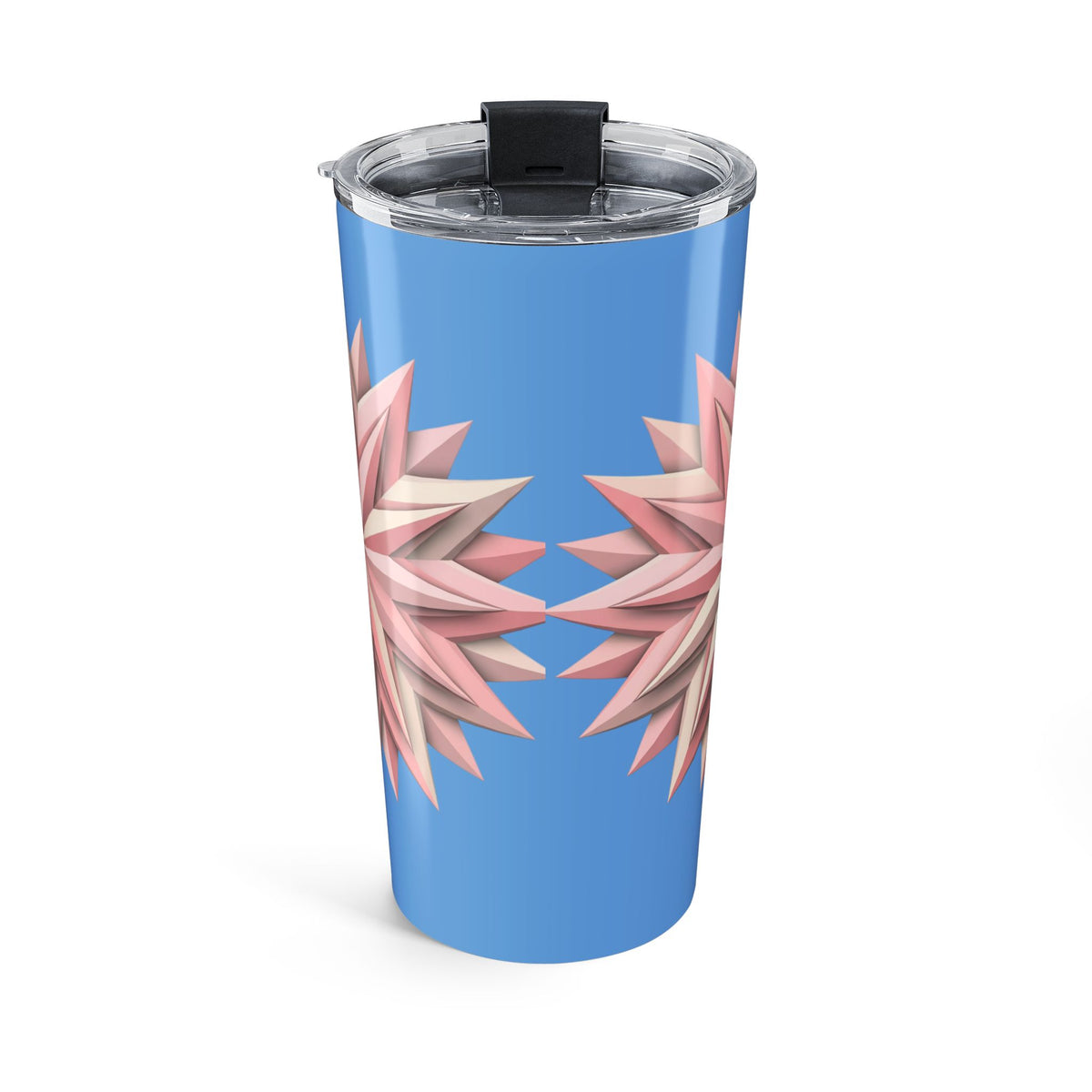 20oz Floral Star Tumbler — Pink Geometric Blossom Insulated Travel Cup