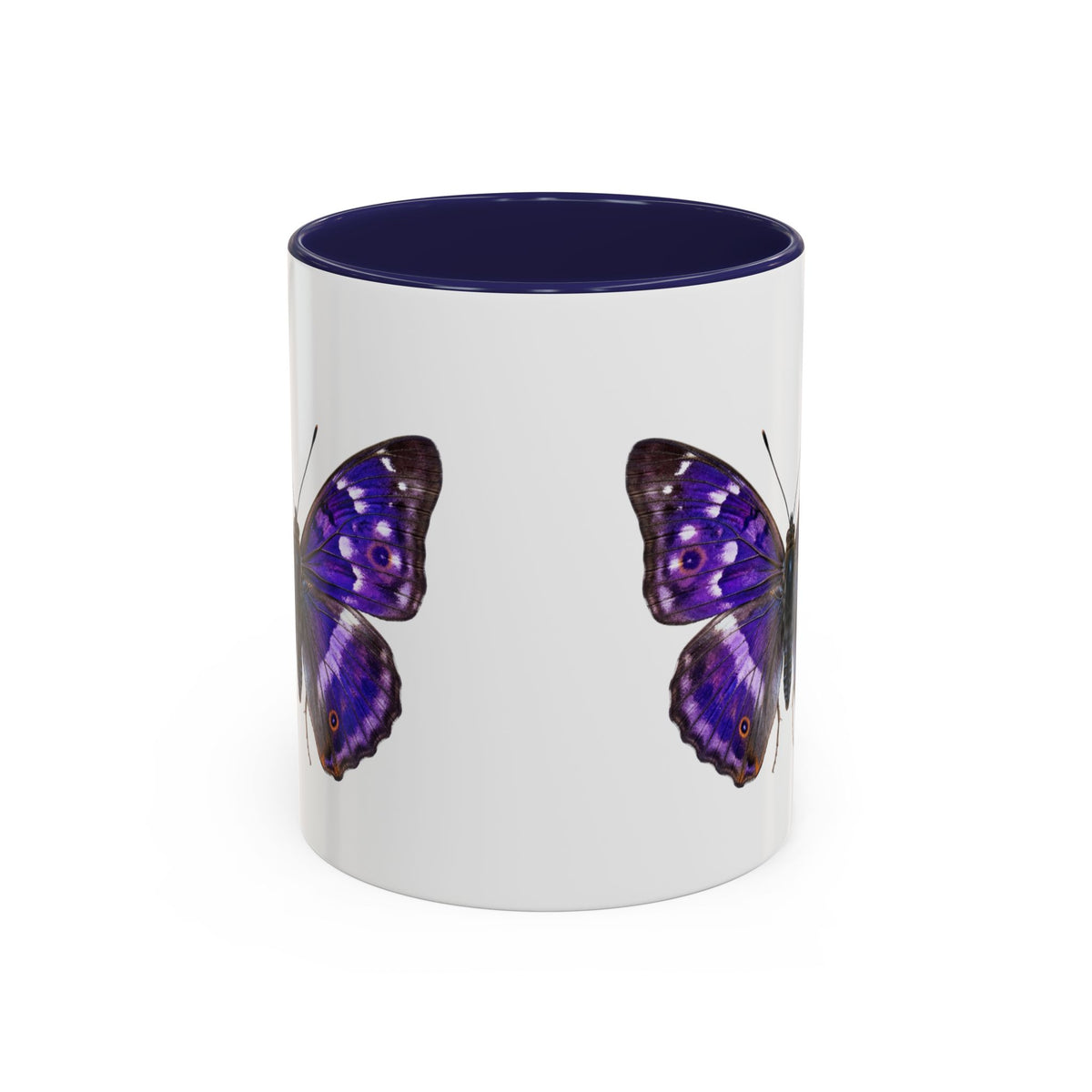 Purple Butterfly Accent Coffee Mug – Elegant Floral Butterfly Ceramic Cup