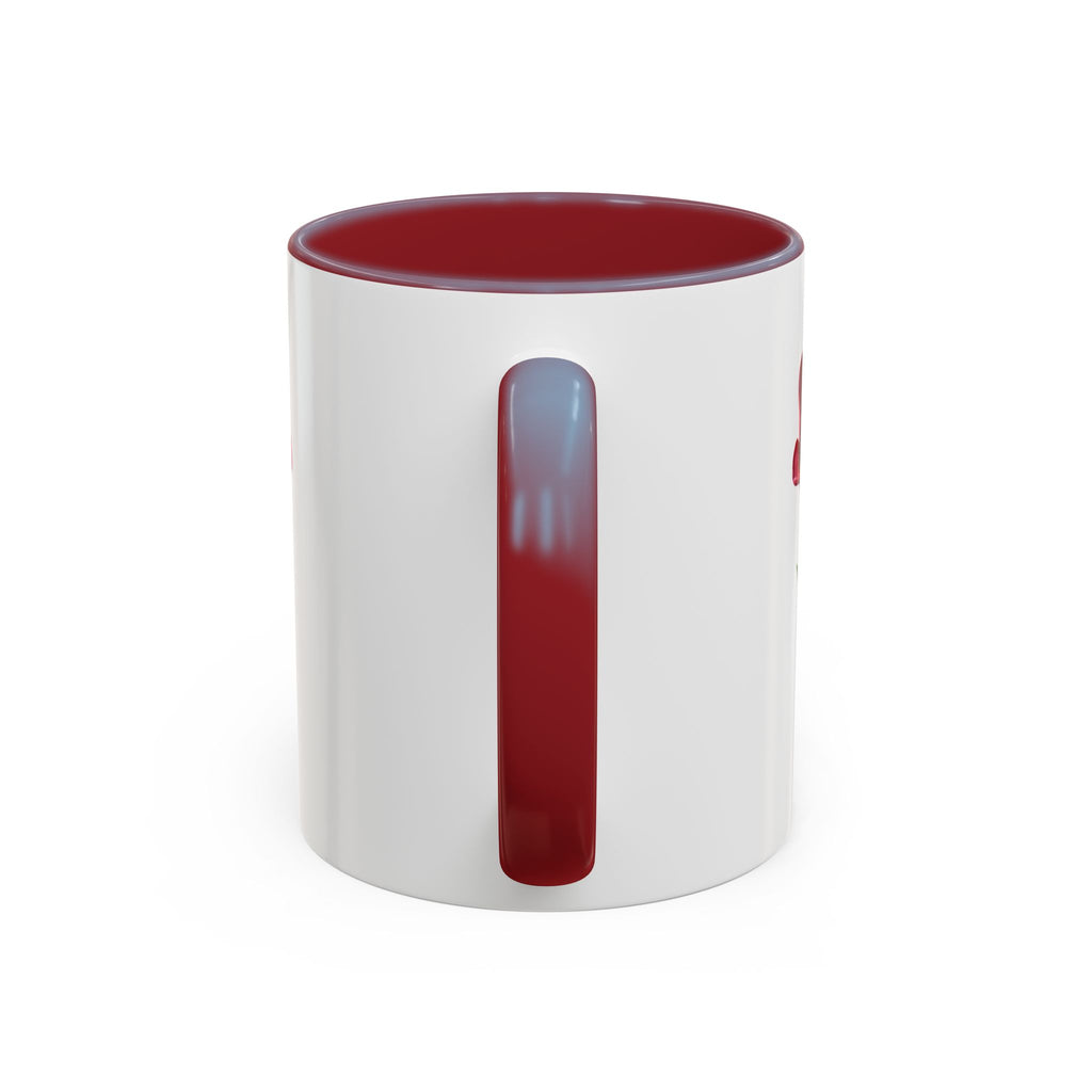 Red Tulip Accent Coffee Mug – Floral 11/15oz Ceramic Mug