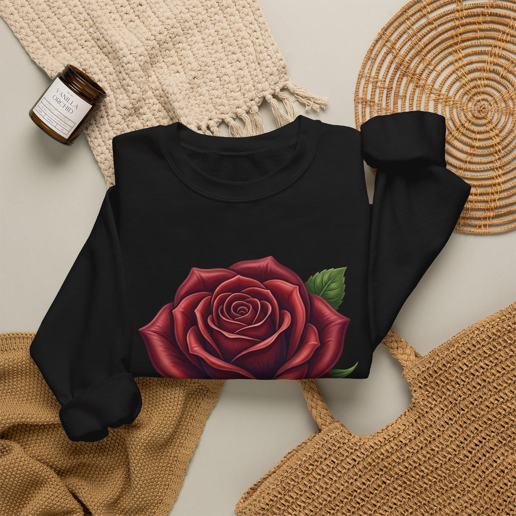 Rose Graphic Crewneck Sweatshirt