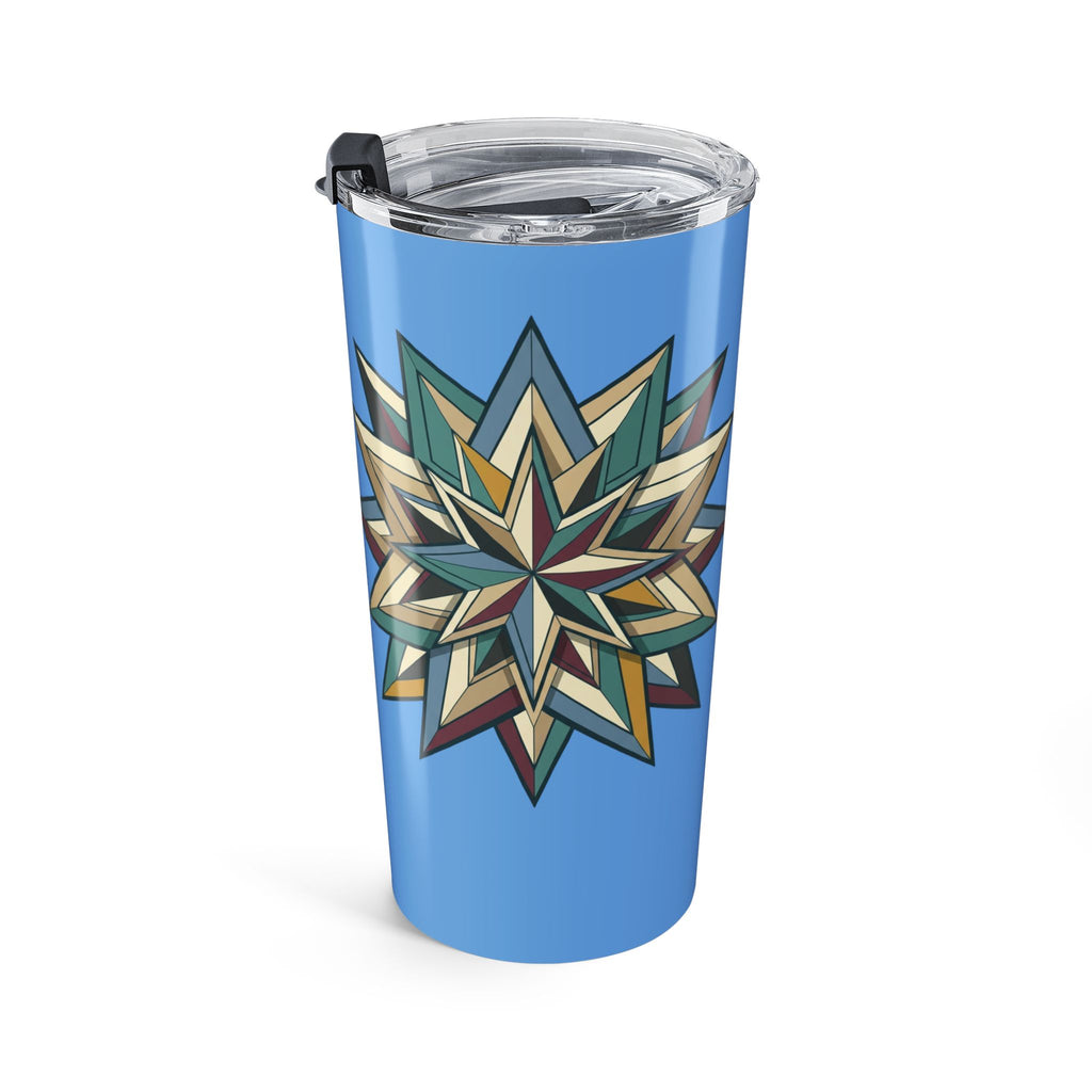 20oz Starburst Tumbler — Geometric Navajo-Inspired Travel Mug- Light Blue