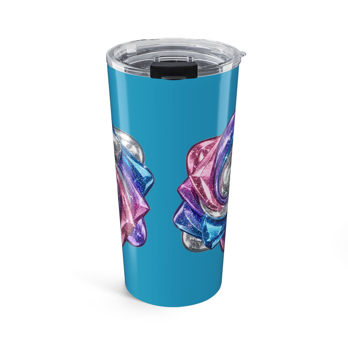 20oz Insulated Tumbler Turquoise — Colorful Galaxy Rose Stainless Travel Cup