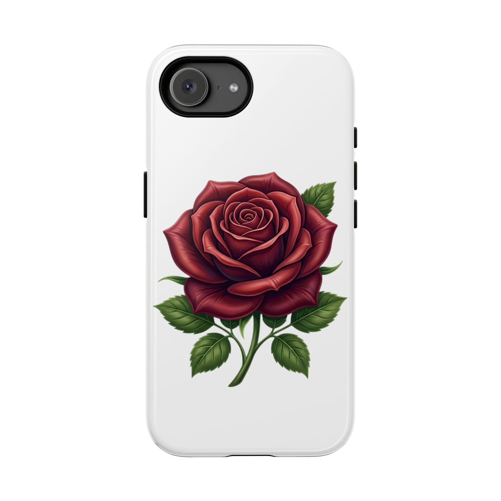 Rose Phone Case — Vintage Red Rose Floral Protective Cover