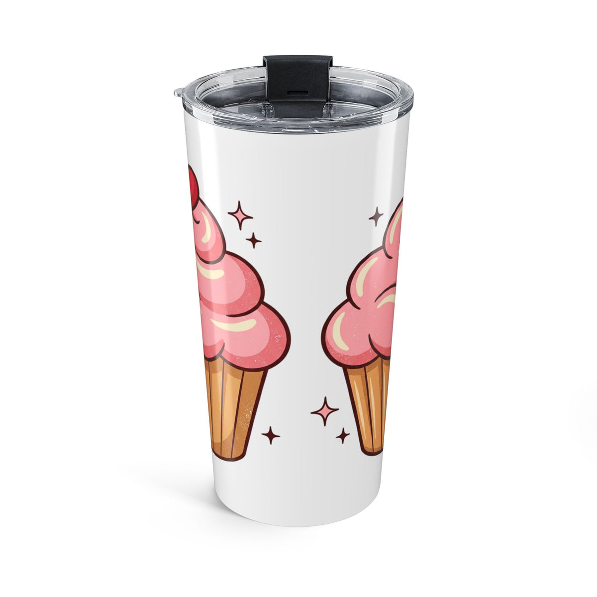 Pink Cupcake Tumbler 20oz- White
