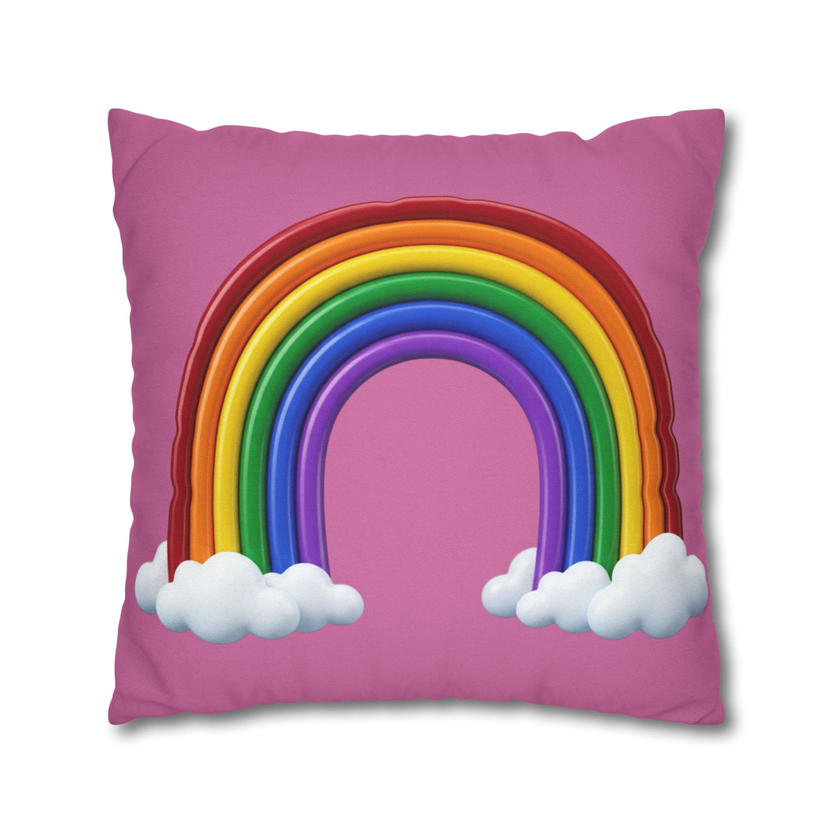 Rainbow Light Pink Spun Polyester Square Pillowcase