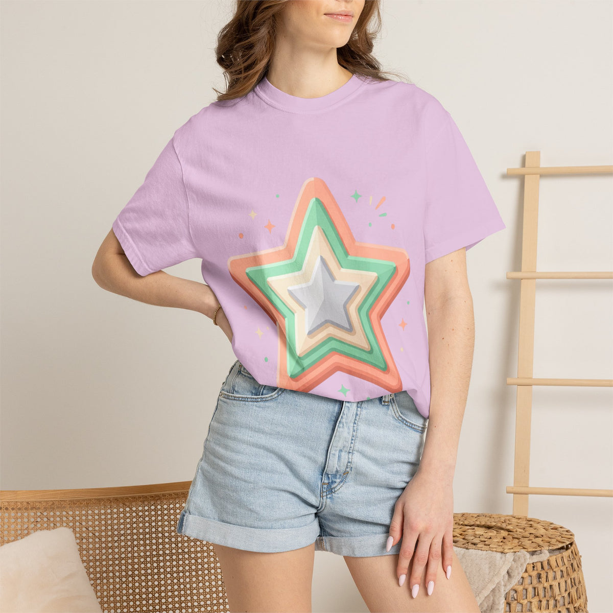 Star Design Unisex Garment-Dyed T-shirt