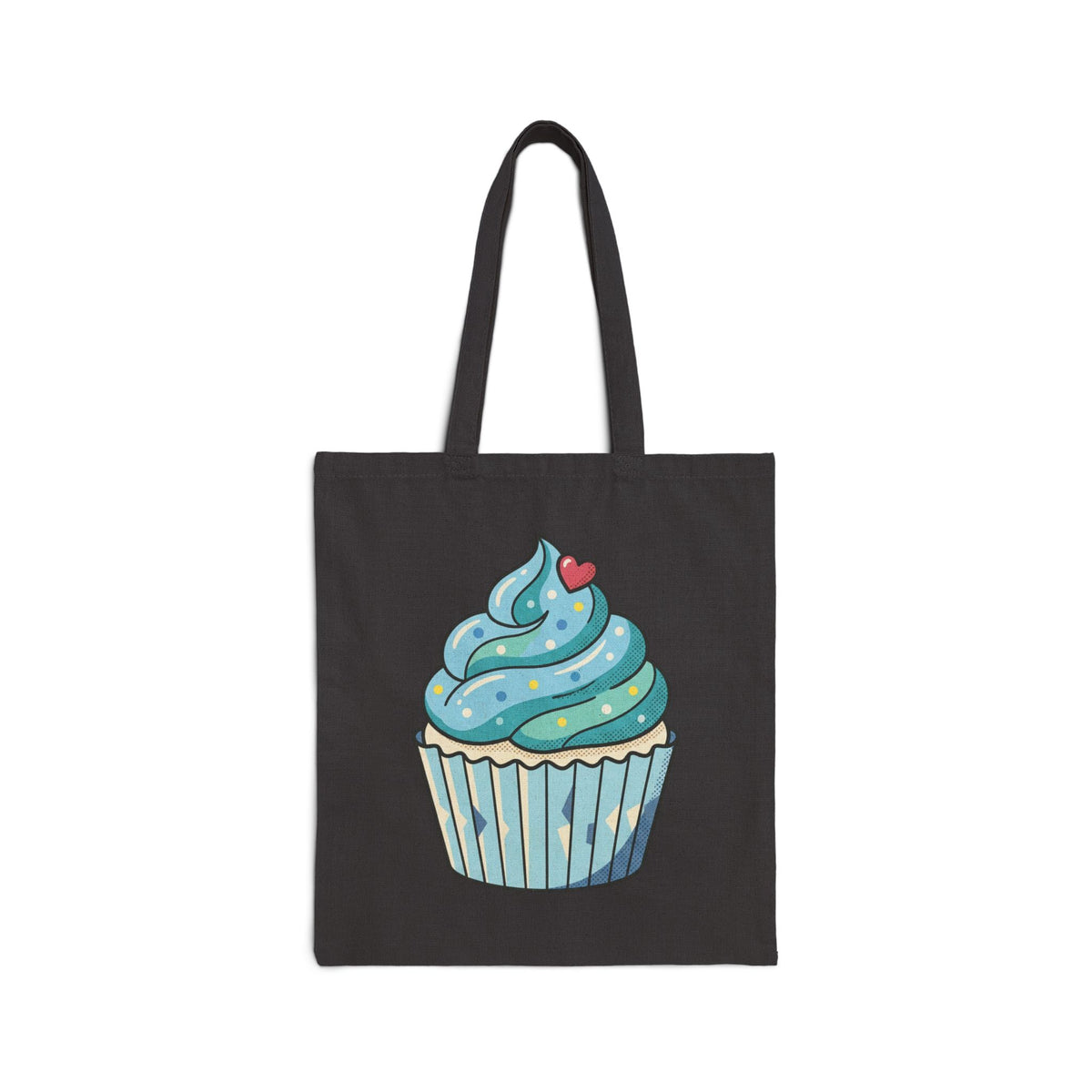 Blue Cupcake Cotton Canvas Tote Bag
