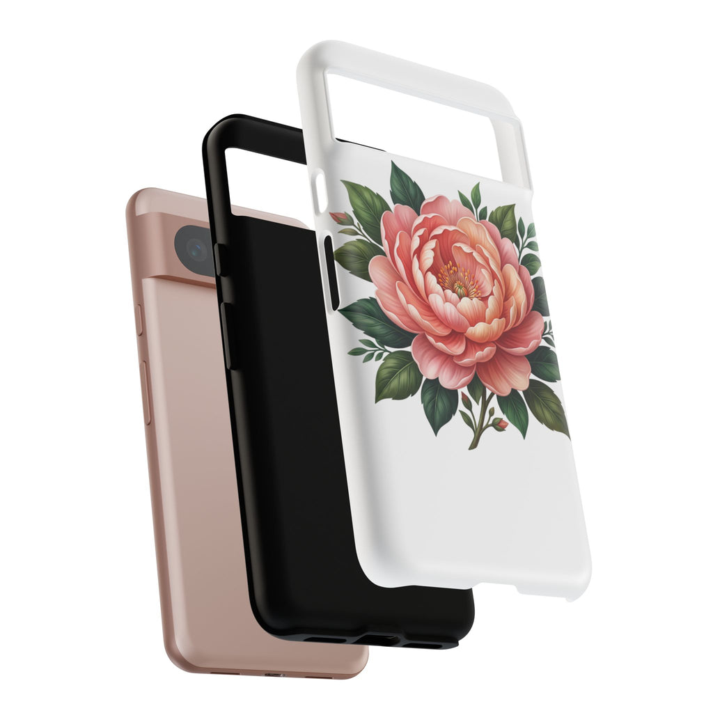 Floral Peony Tough Phone Case — Protective Botanical iPhone Cover