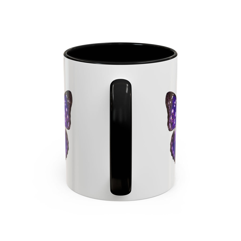Purple Butterfly Accent Coffee Mug – Elegant Floral Butterfly Ceramic Cup