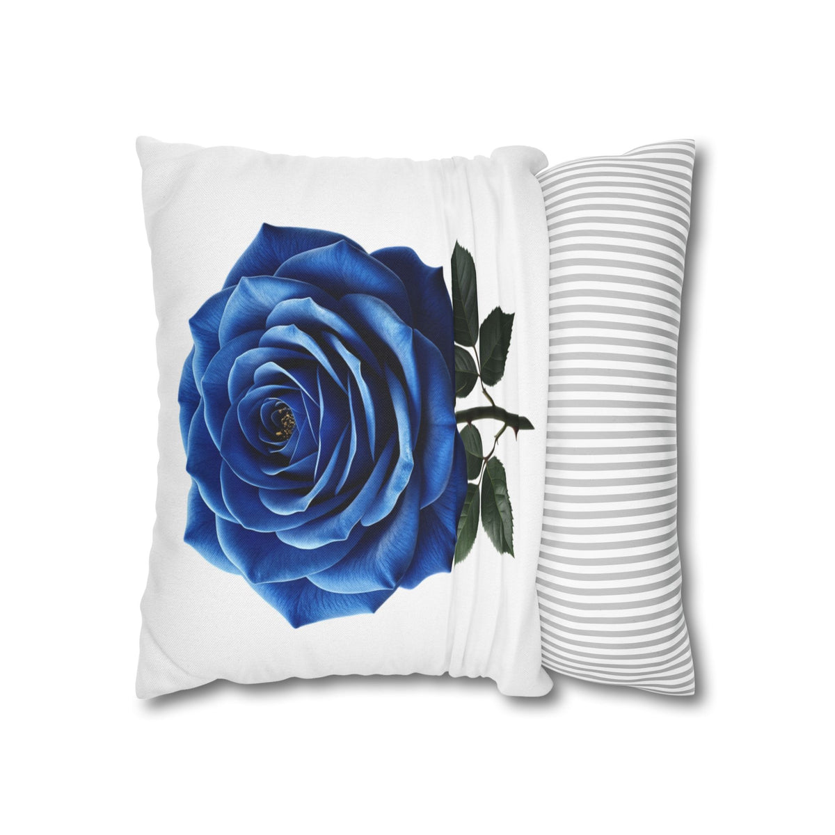 Blue Rose Spun Polyester Square Pillowcase