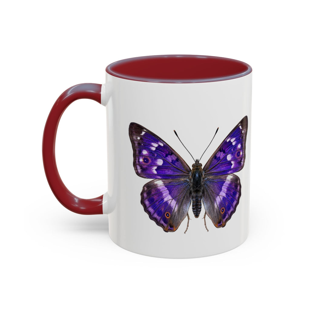 Purple Butterfly Accent Coffee Mug – Elegant Floral Butterfly Ceramic Cup