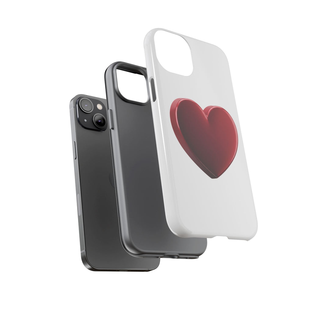 Heart Tough Phone Case - Red 3D Heart Protective Phone Case