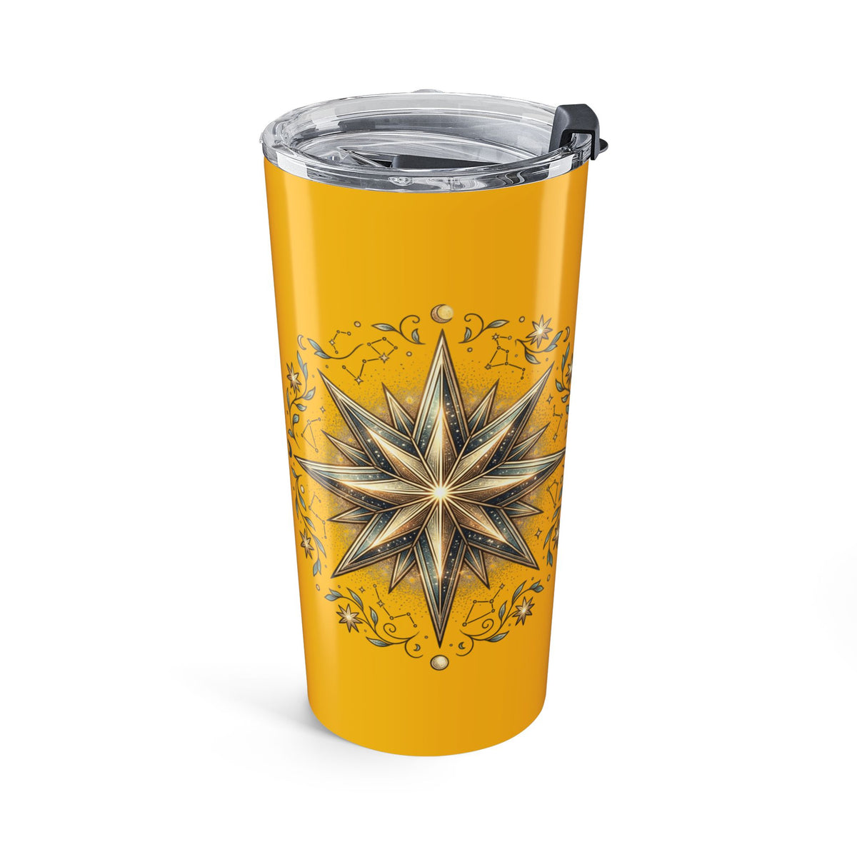 Star Print Yellow Insulated Tumbler 20oz