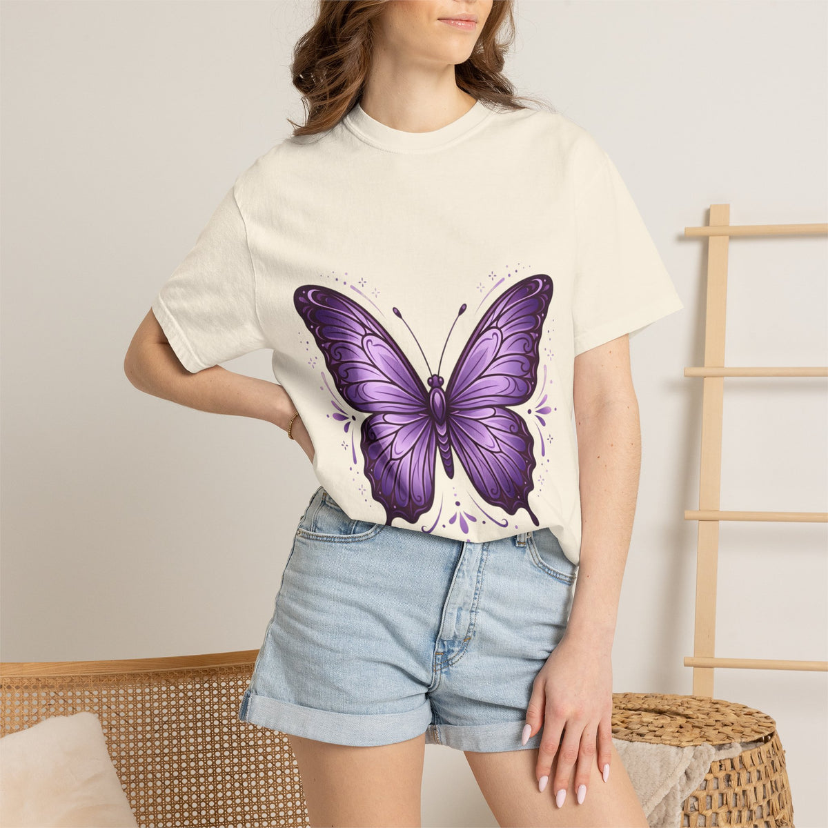 Purple Butterfly T-Shirt — Elegant Monarch Graphic Tee