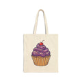 Purple Cupcake Cotton Canvas Tote Bag