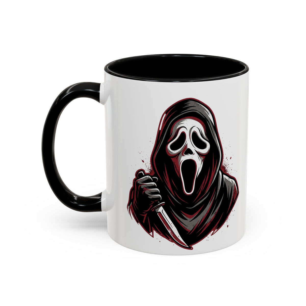 Scream Mask Accent Coffee Mug — Horror Killer Design (11/15oz)