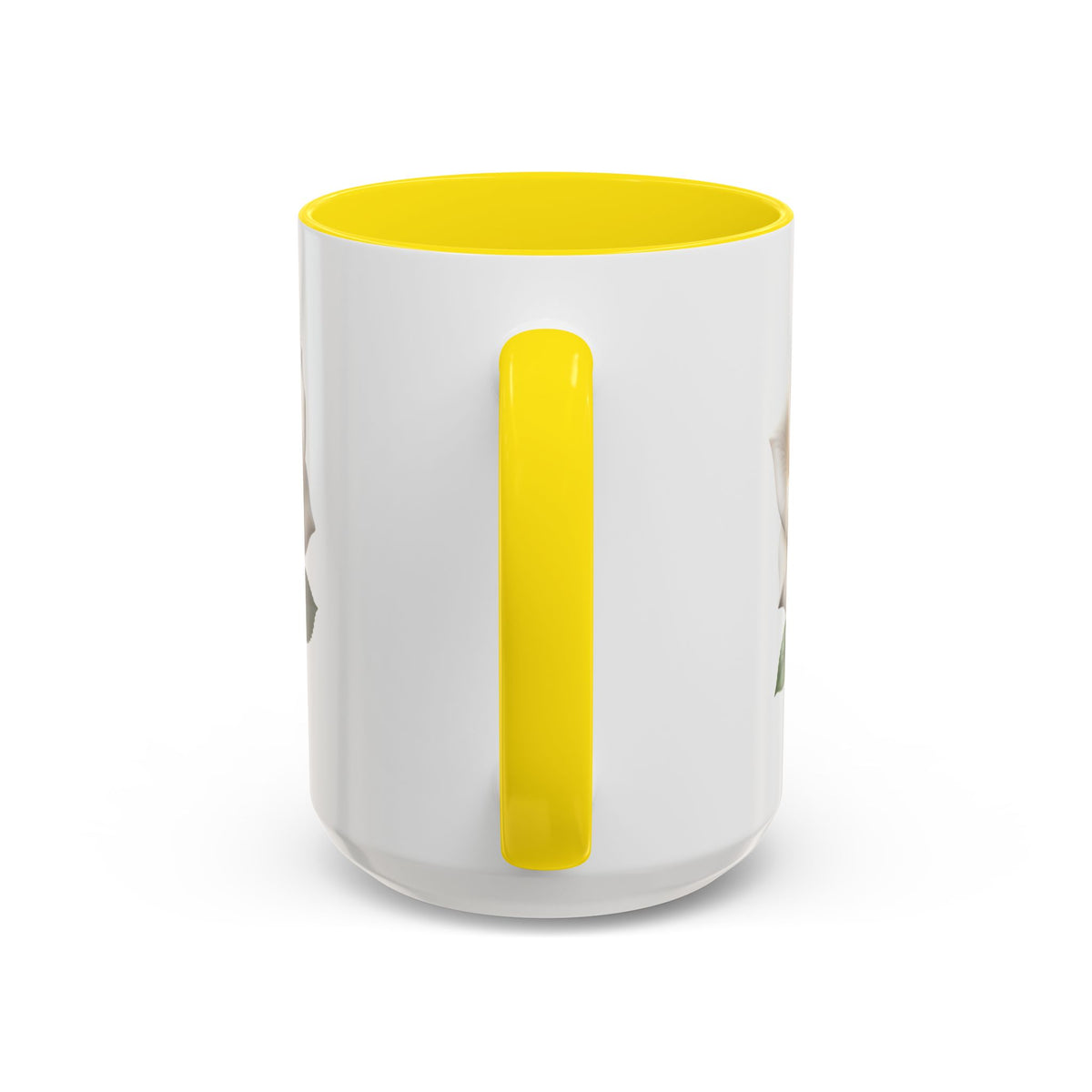 White Rose Accent Coffee Mug — Elegant Floral 11/15oz Ceramic