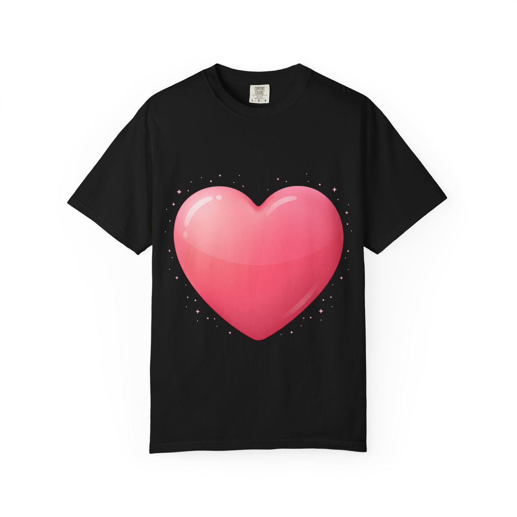 Pink Heart Unisex Garment-Dyed T-shirt