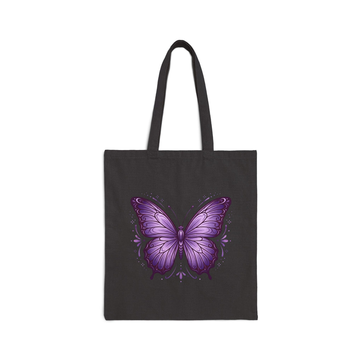 Purple Butterfly Canvas Tote Bag — Stylish Eco-Friendly Shopping Tote