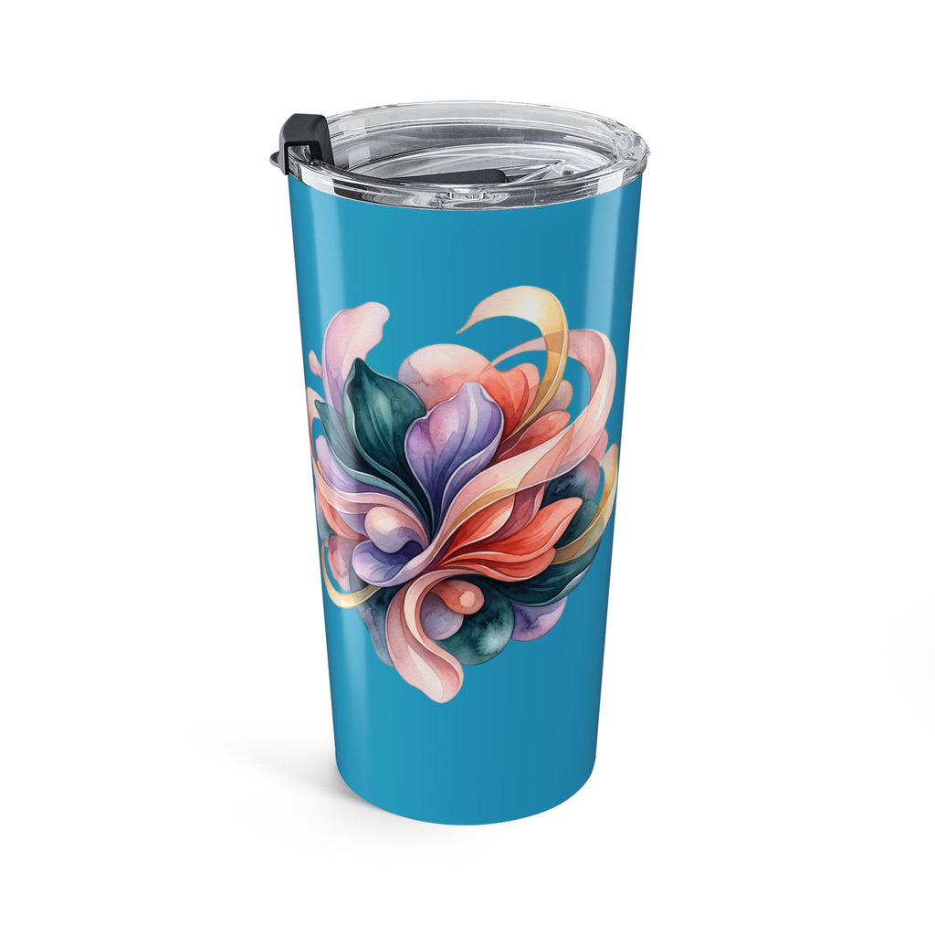 20oz Floral Swirl Tumbler — Colorful Abstract Flower Travel Mug