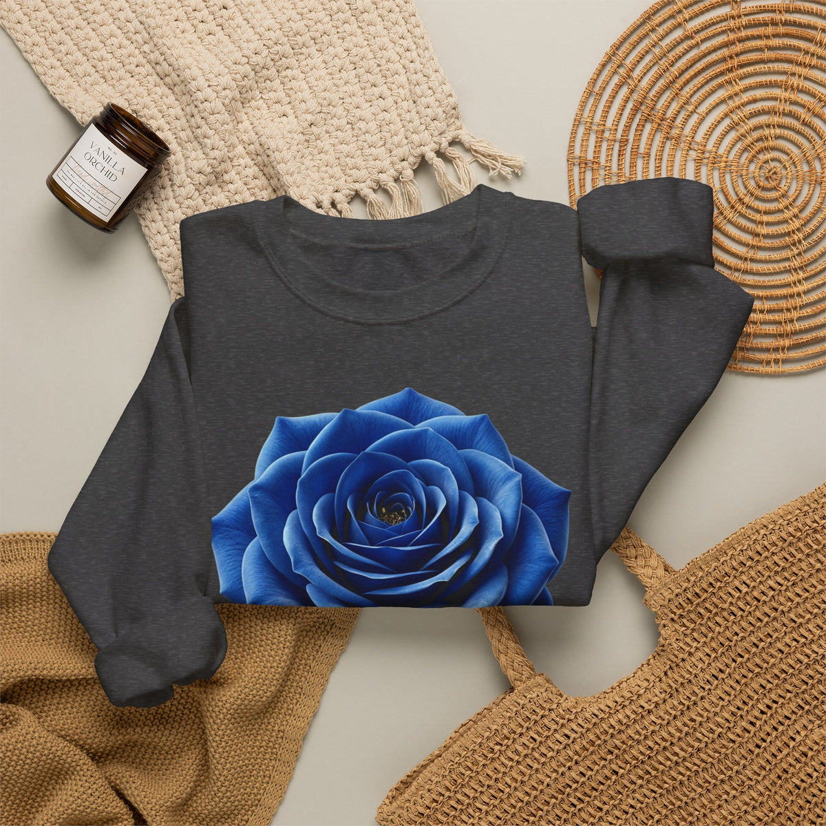 Blue Rose Crewneck Sweatshirt
