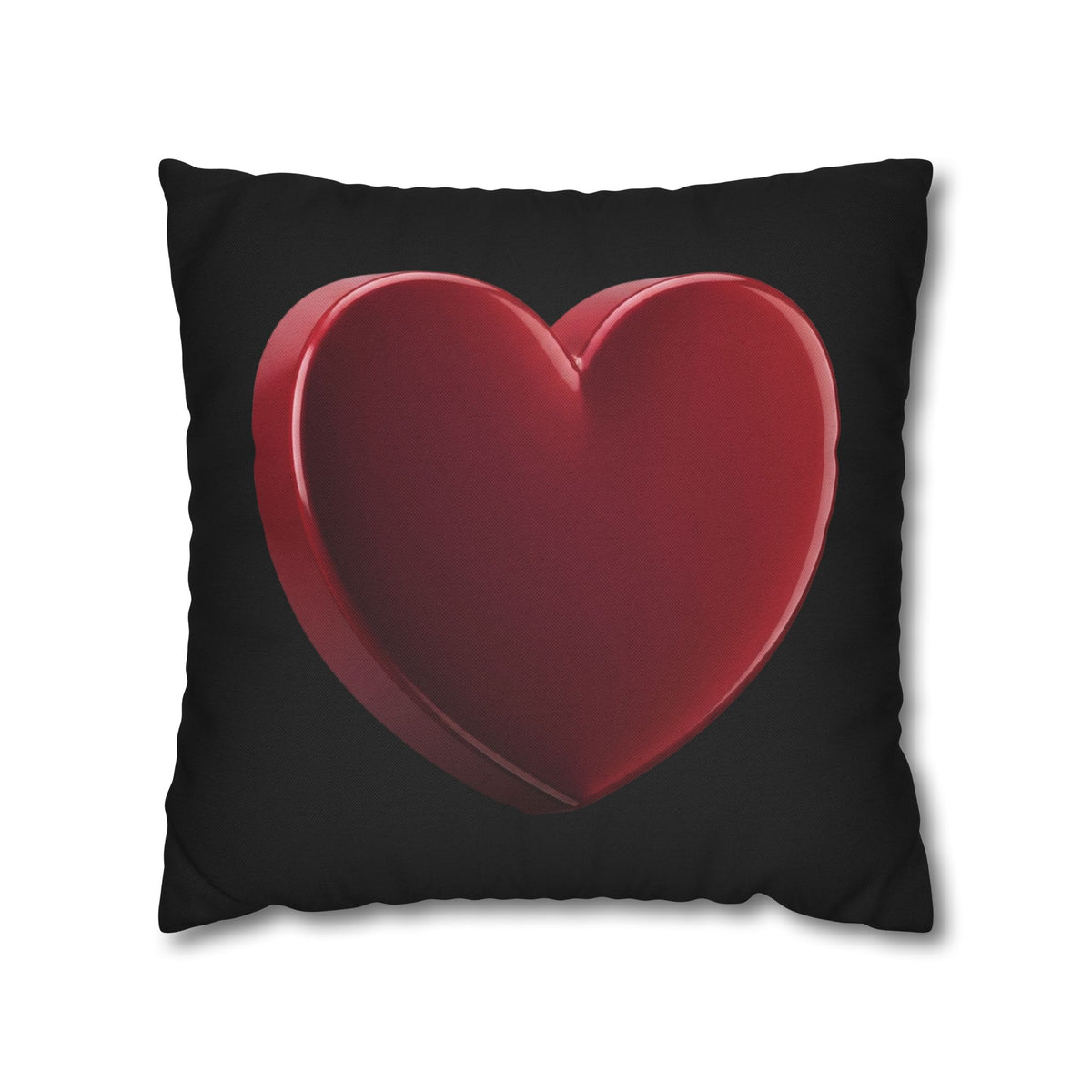 Red Heart Black Spun Polyester Square Pillowcase