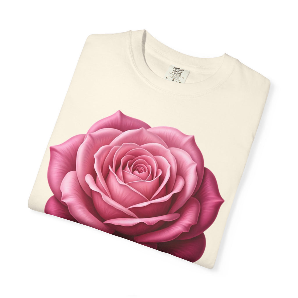 Vintage Pink Rose T-Shirt — Botanical Floral Graphic Tee