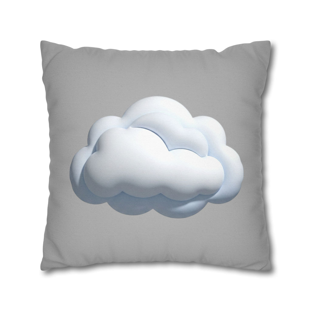 Cloud Throw Pillow Cover — Soft Light Gray Decorative Square Pillowcase
