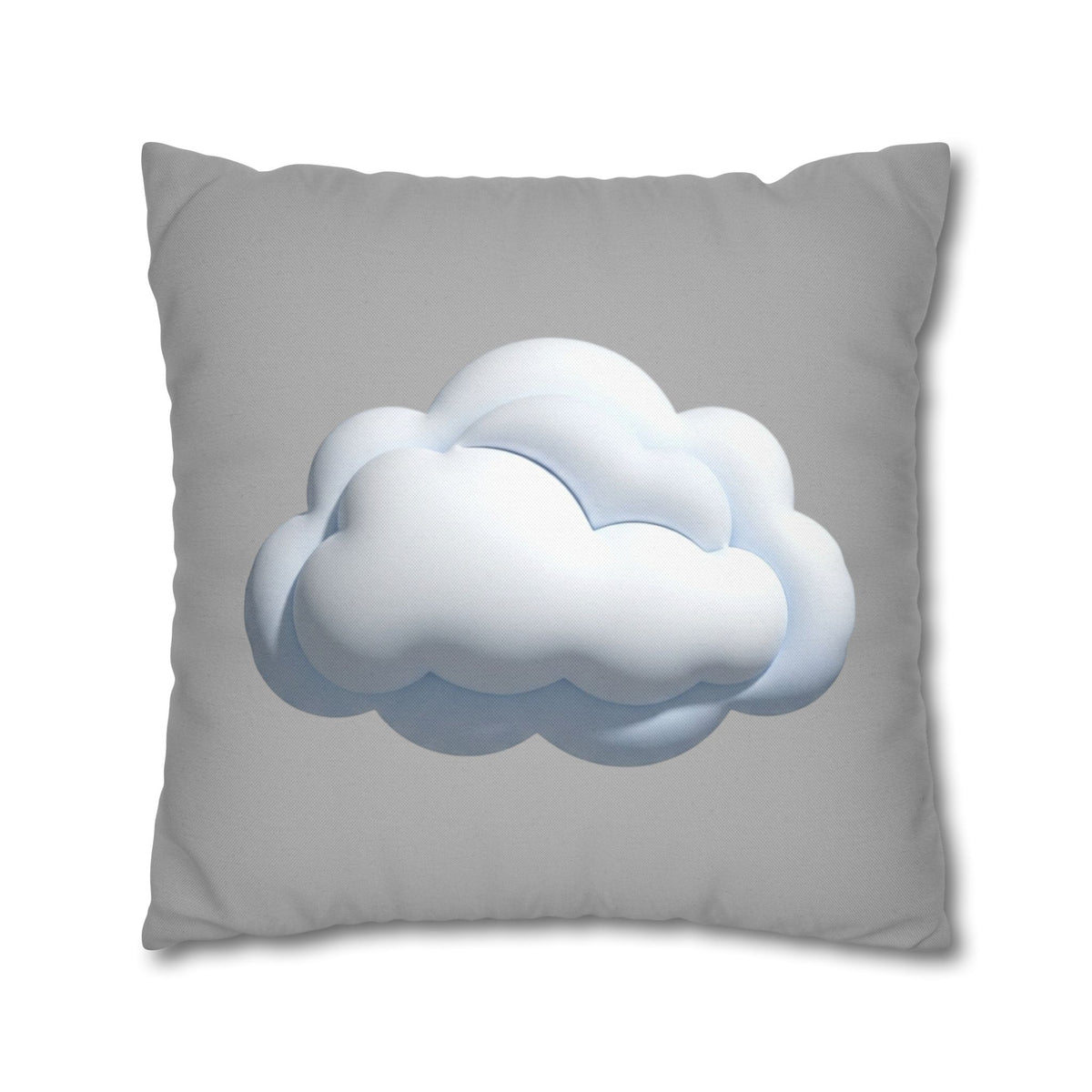 Cloud Throw Pillow Cover — Soft Light Gray Decorative Square Pillowcase