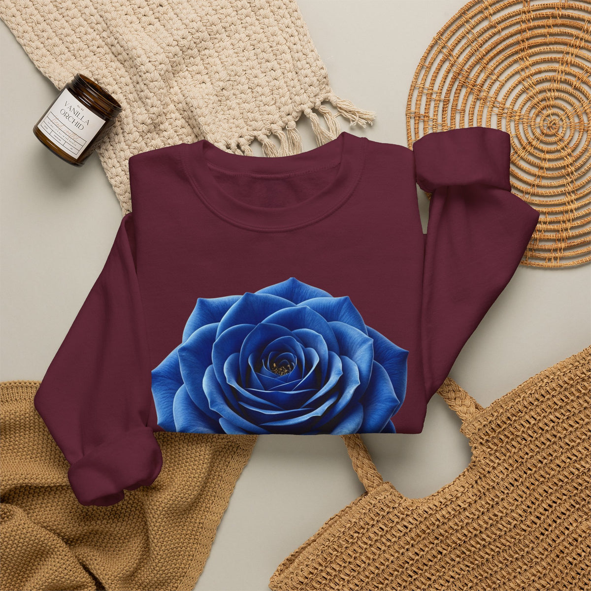 Blue Rose Crewneck Sweatshirt