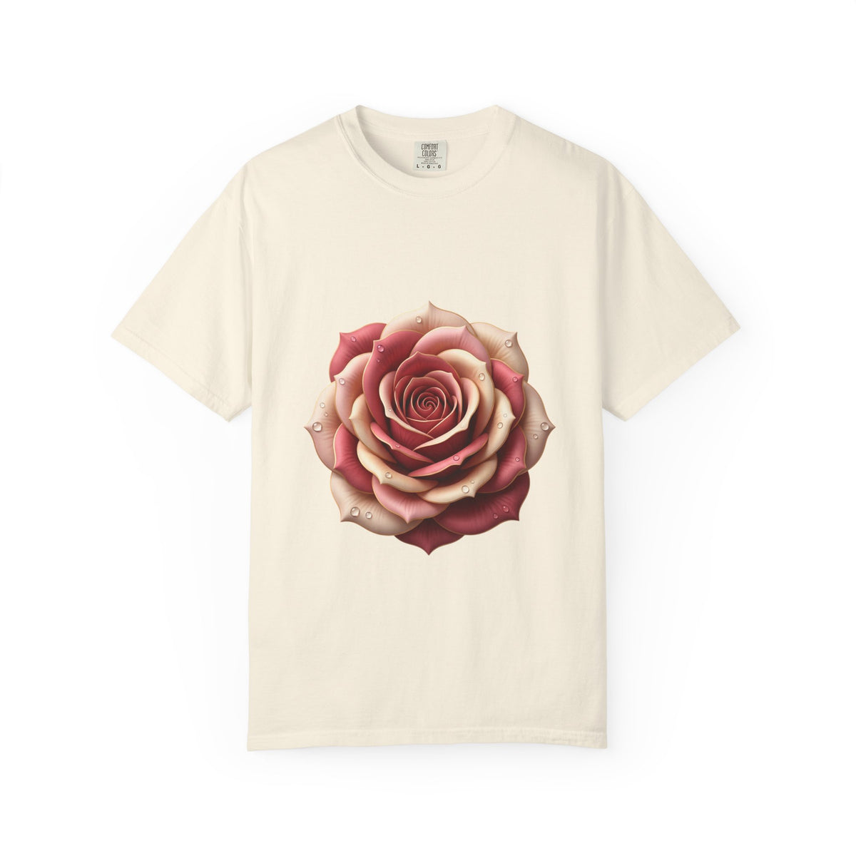 Rose Bloom Graphic T-Shirt — Realistic Pink Rose Floral Tee