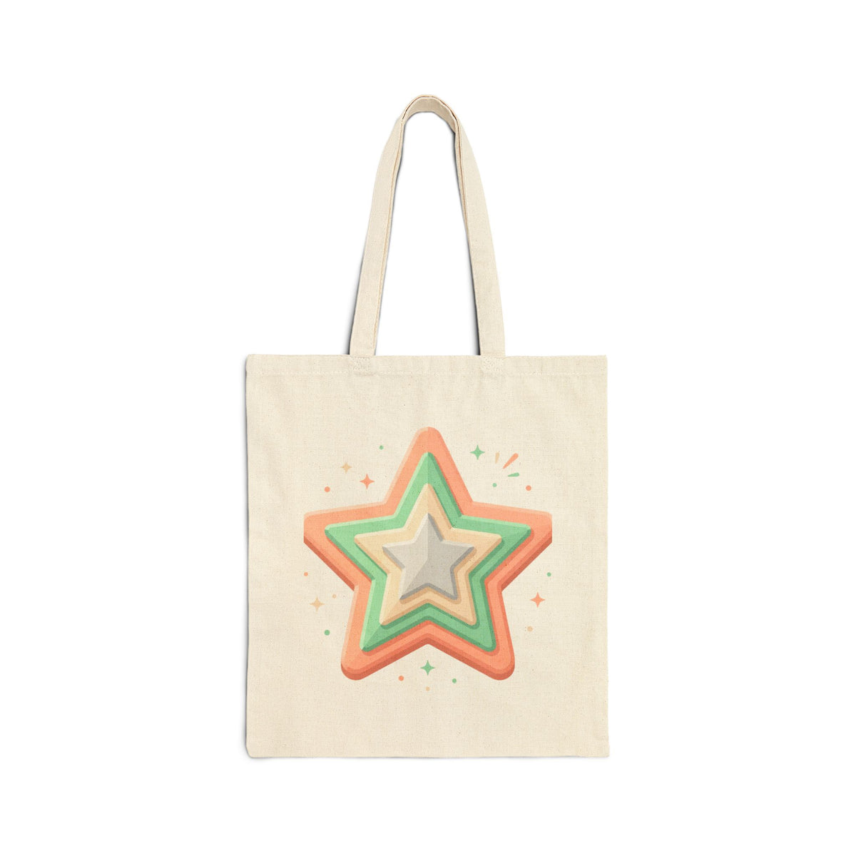 Star Design Cotton Canvas Tote Bag