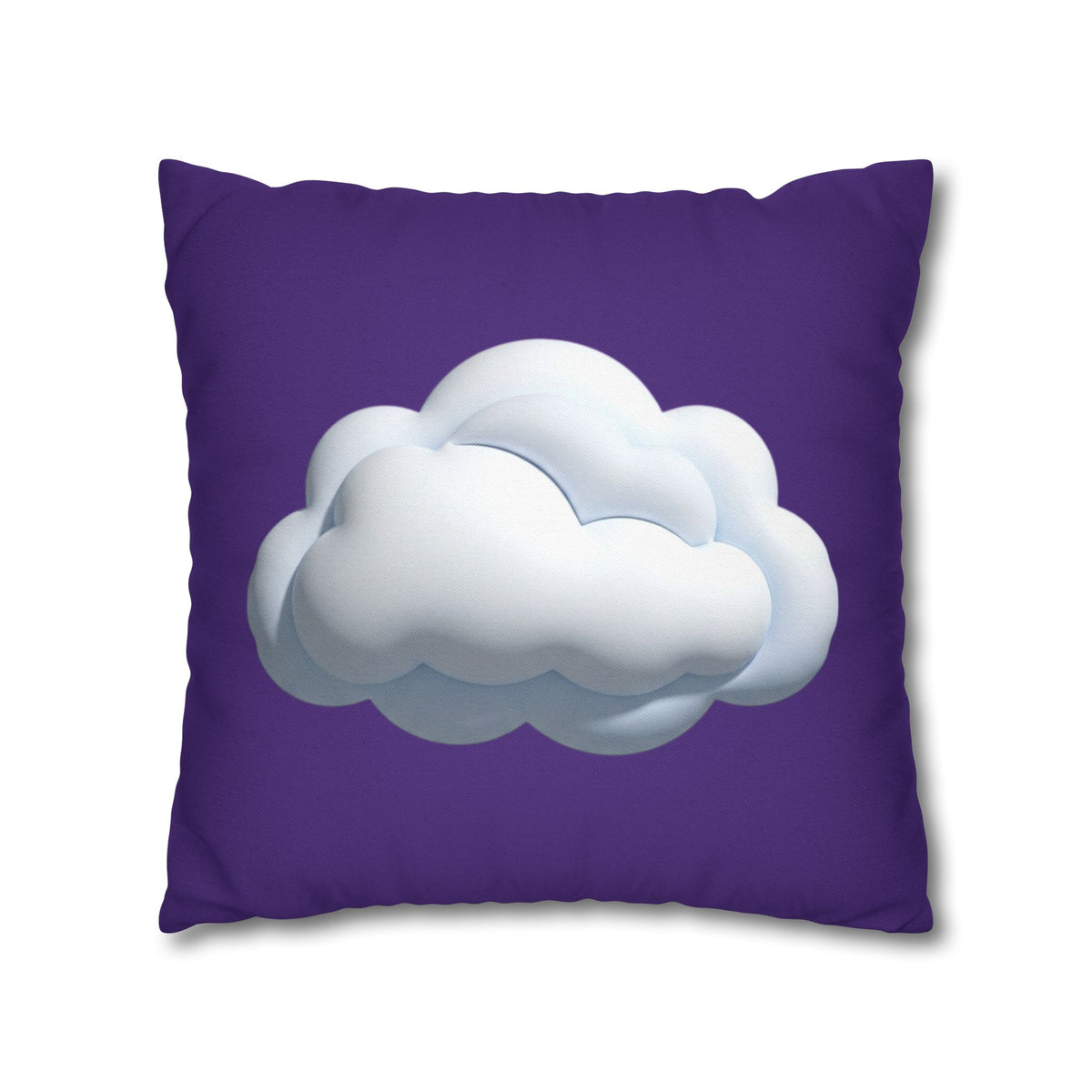 Cloud Graphic Pillowcase - Dark Purple Whimsical Decorative Throw Pillow Cover