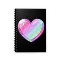 Galaxy Glitter Heart Notebook — Spiral Ruled Journal for Teens & Gift- Black