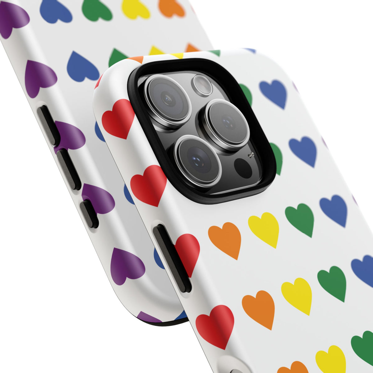Rainbow Heart Tough Phone Case — Pride Pattern Protective Cover