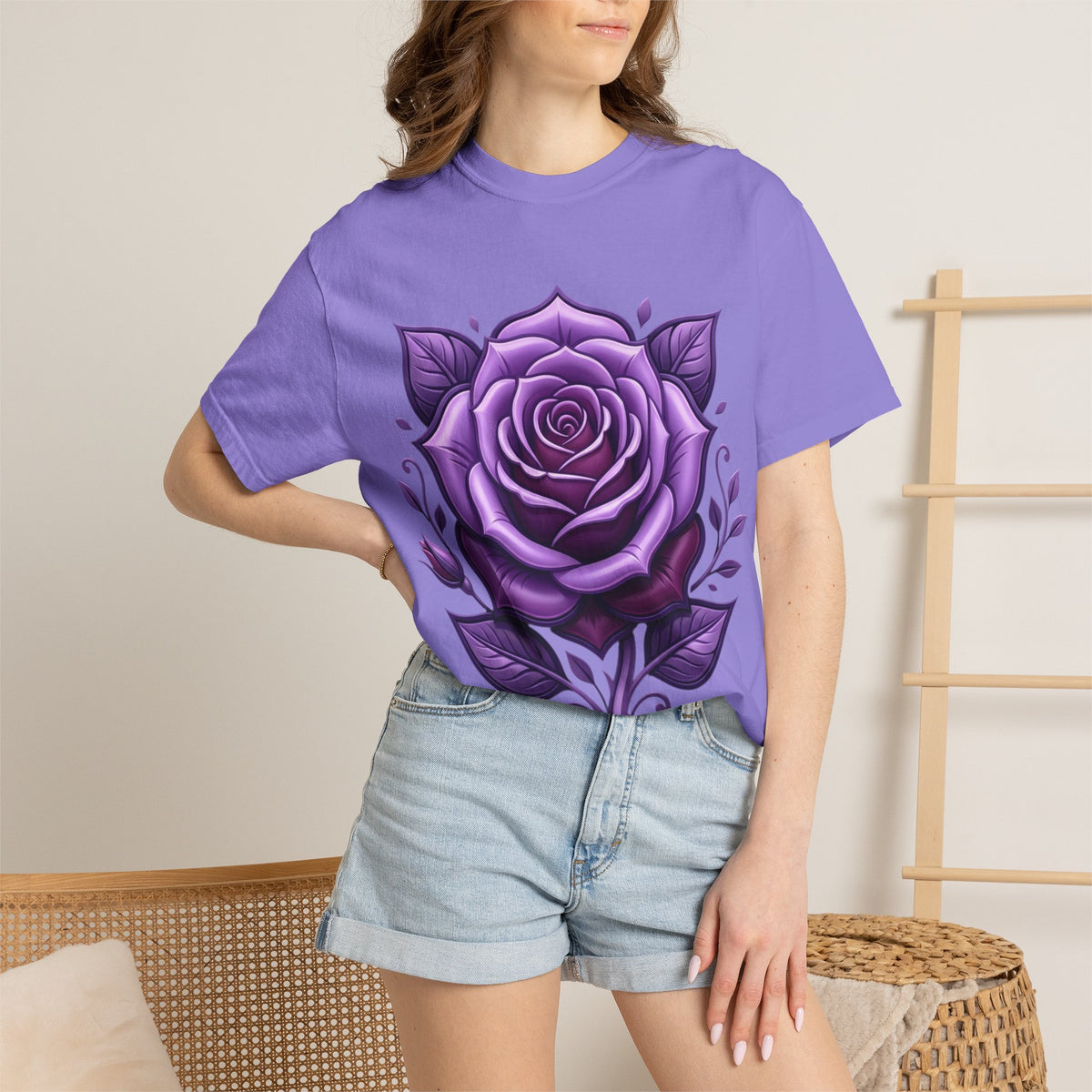 Purple Rose Graphic T-Shirt