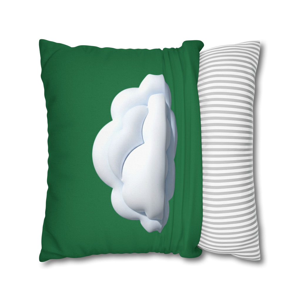 Cloud Graphic Pillowcase — Dark Green Decorative Throw Pillow Cover