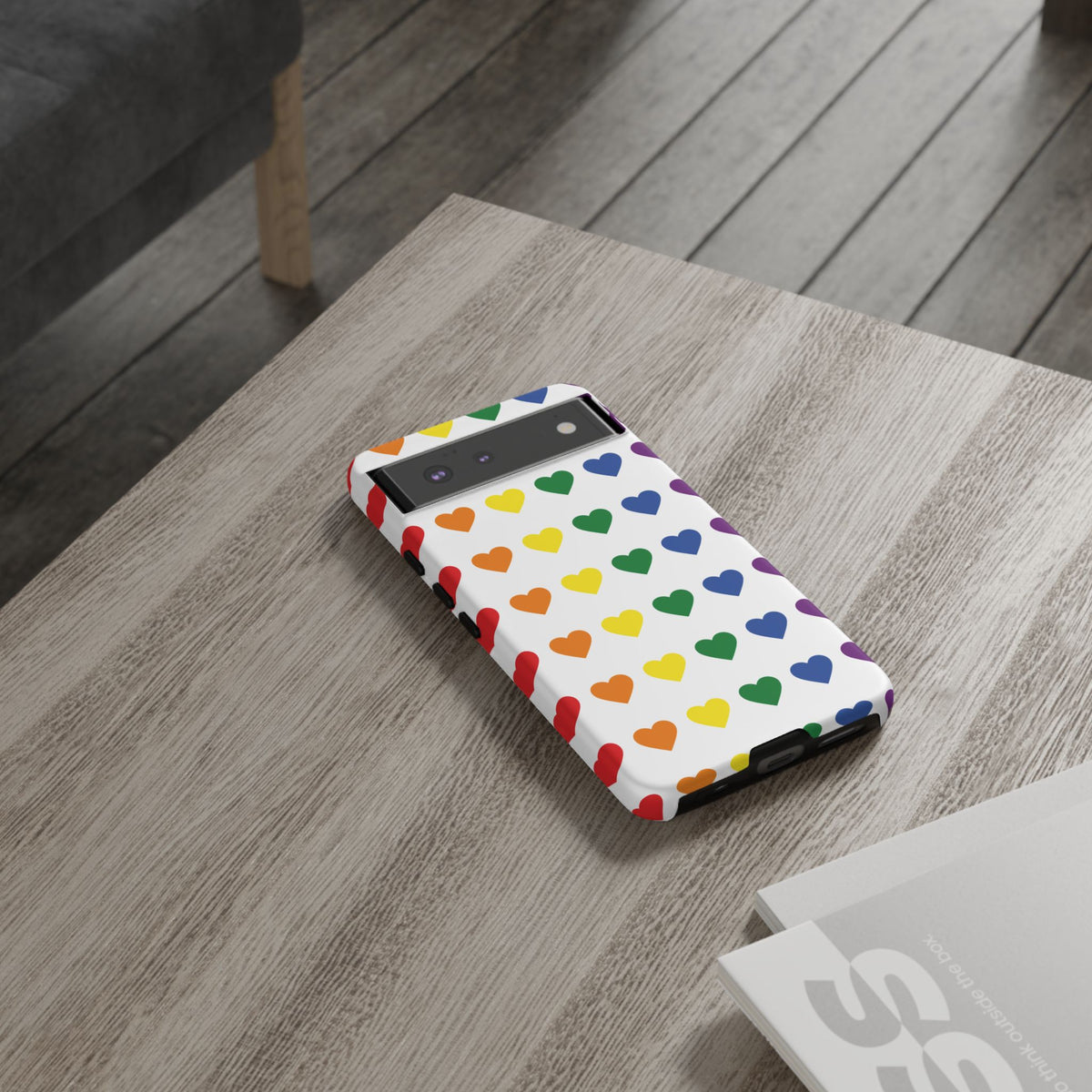 Rainbow Heart Tough Phone Case — Pride Pattern Protective Cover