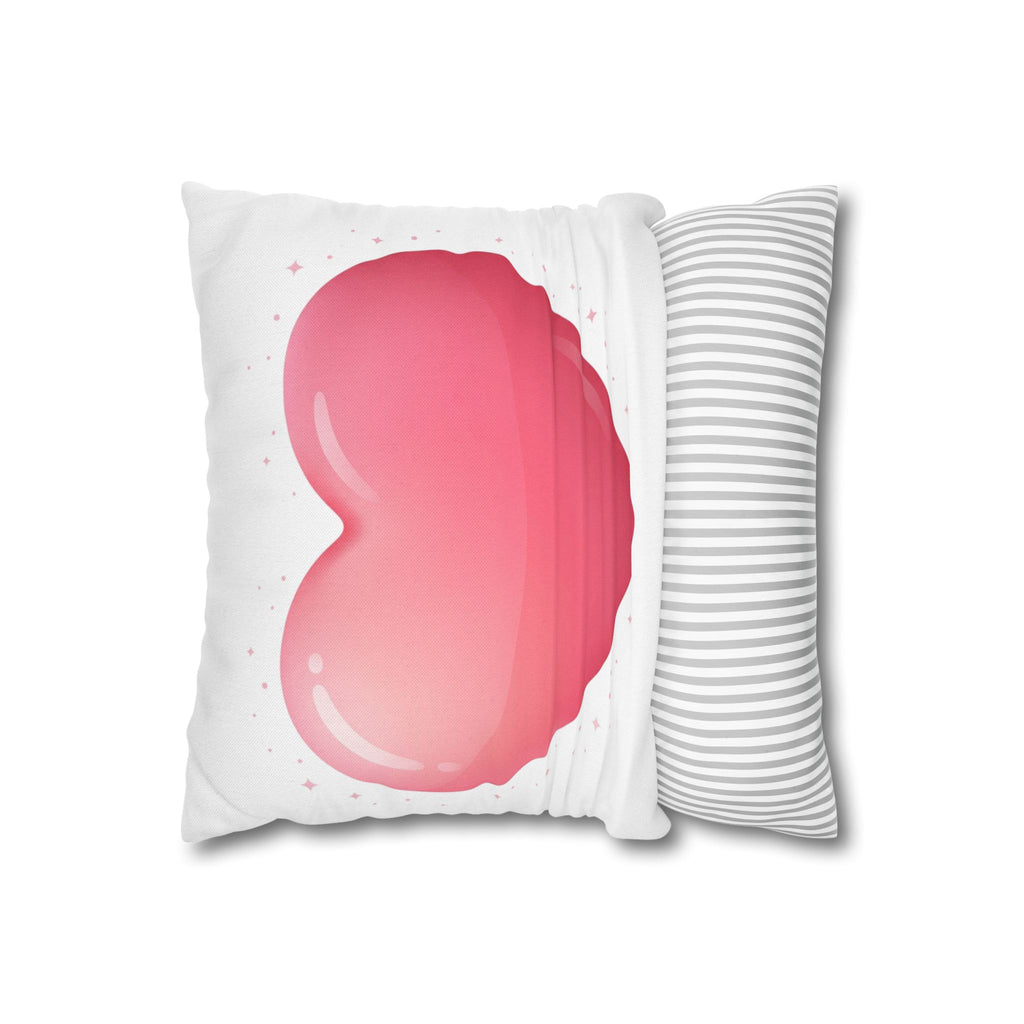 Pink Heart Spun Polyester Square Pillowcase
