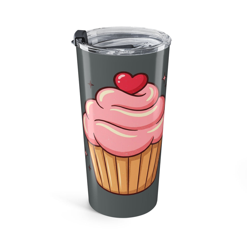 Pink Cupcake Tumbler 20oz- Dark Grey