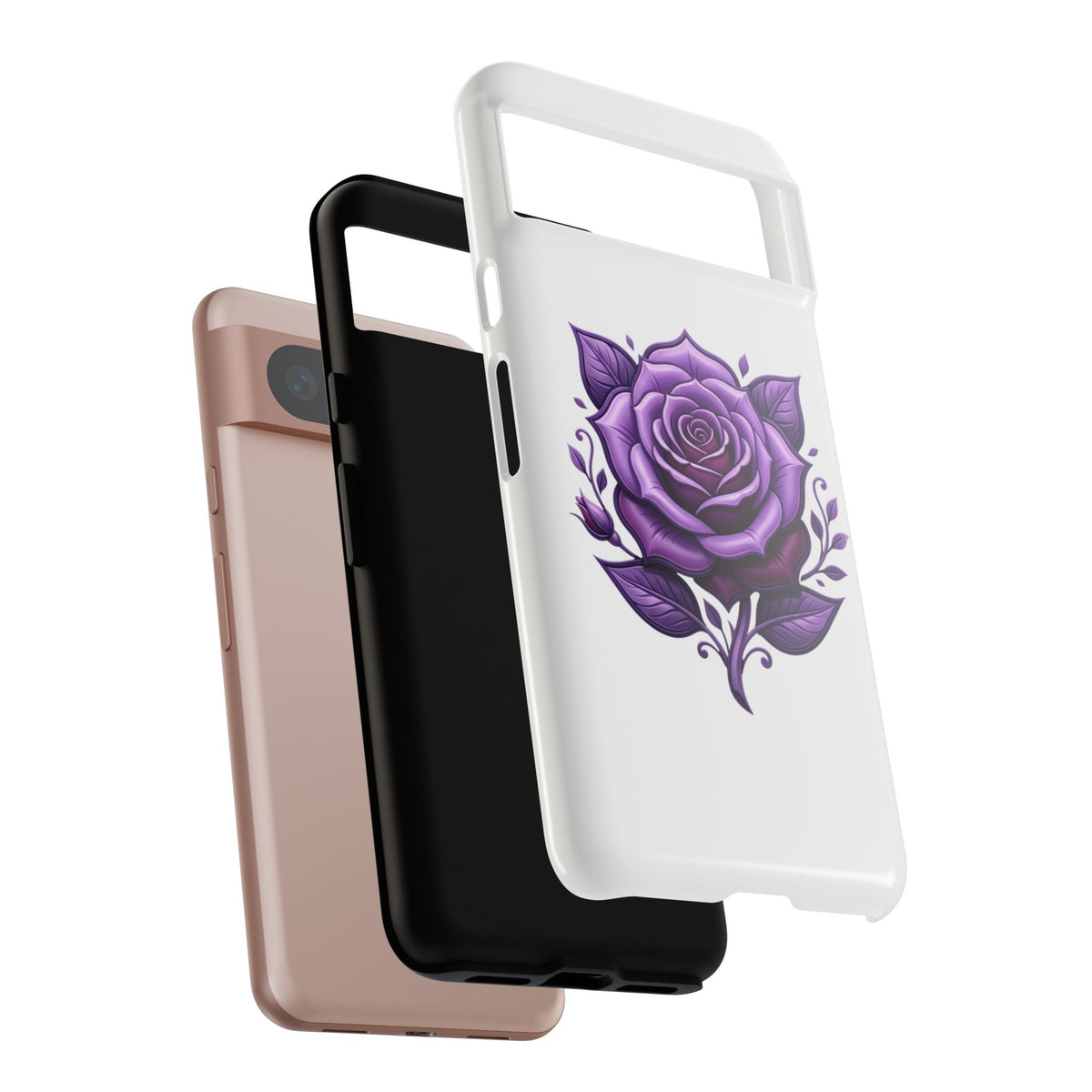 Purple Rose Tough Phone Case — Floral Protective Phone Cover