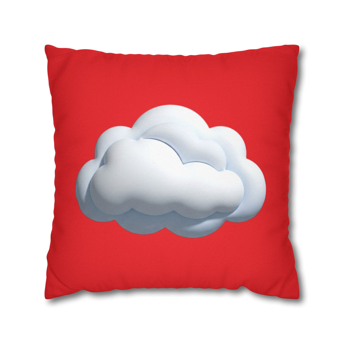 Cloud Graphic Red Pillowcase — Red Cute Cloud Decor