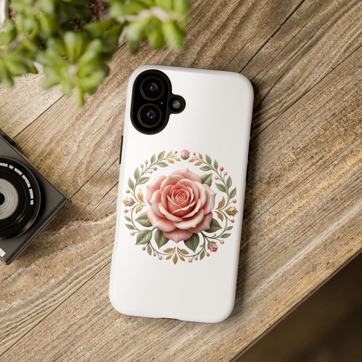 Floral Rose Wreath Tough Phone Case