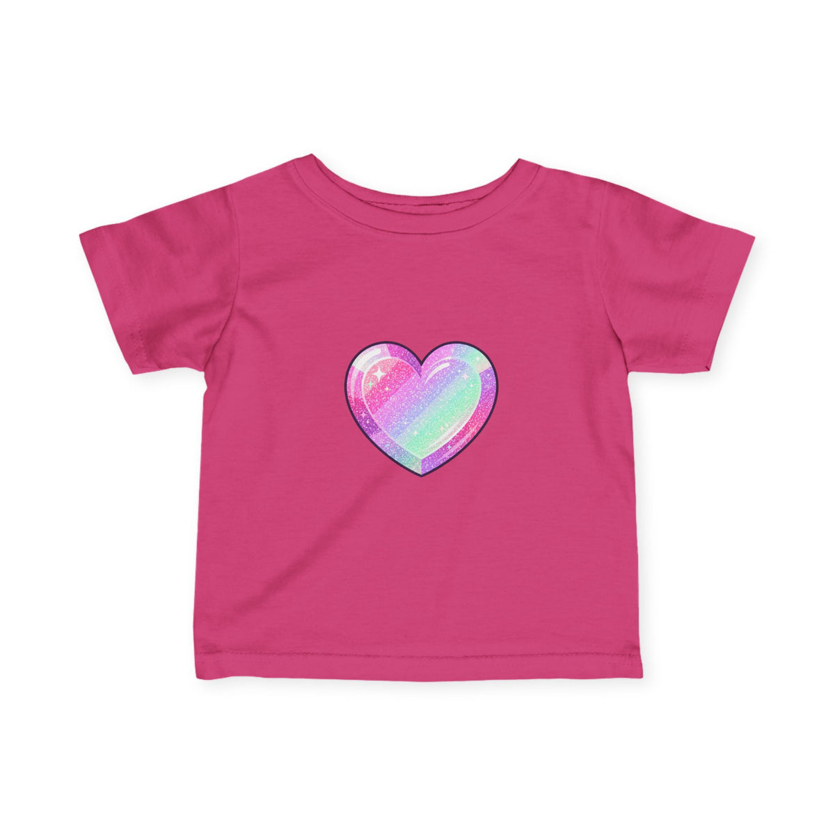 Infant Tee — Pastel Rainbow Heart Baby Shirt