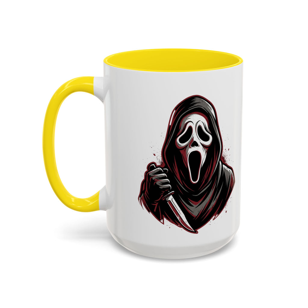 Scream Mask Accent Coffee Mug — Horror Killer Design (11/15oz)