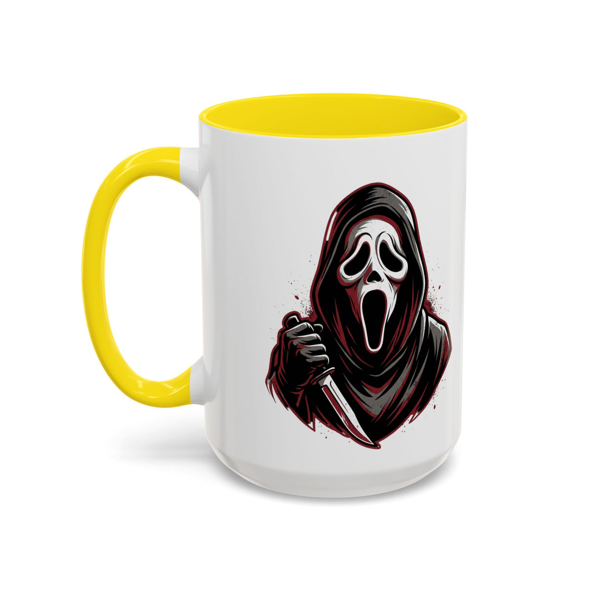Scream Mask Accent Coffee Mug — Horror Killer Design (11/15oz)