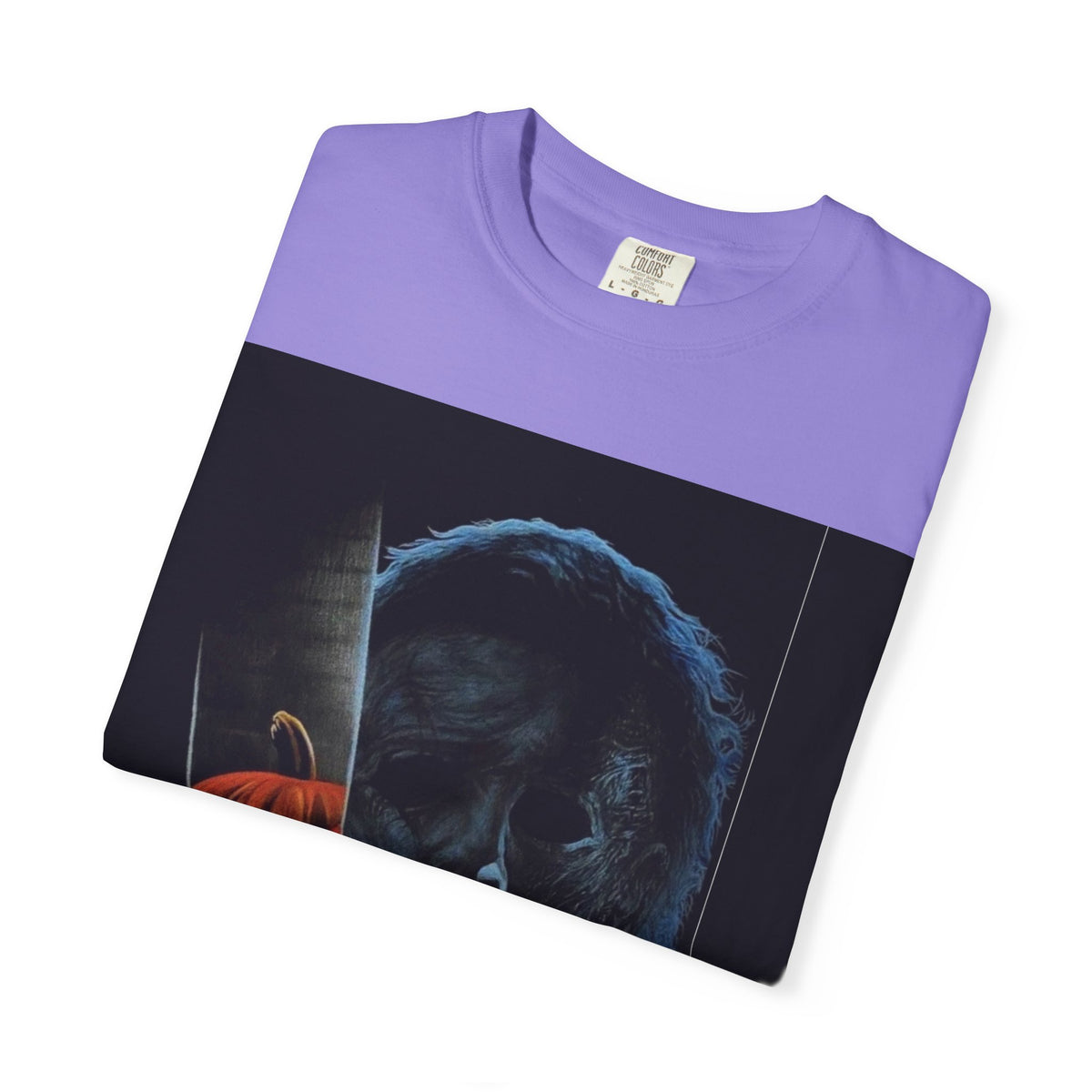 T-Shirt — Halloween Split-Face Pumpkin & Michael Myers Horror Graphic