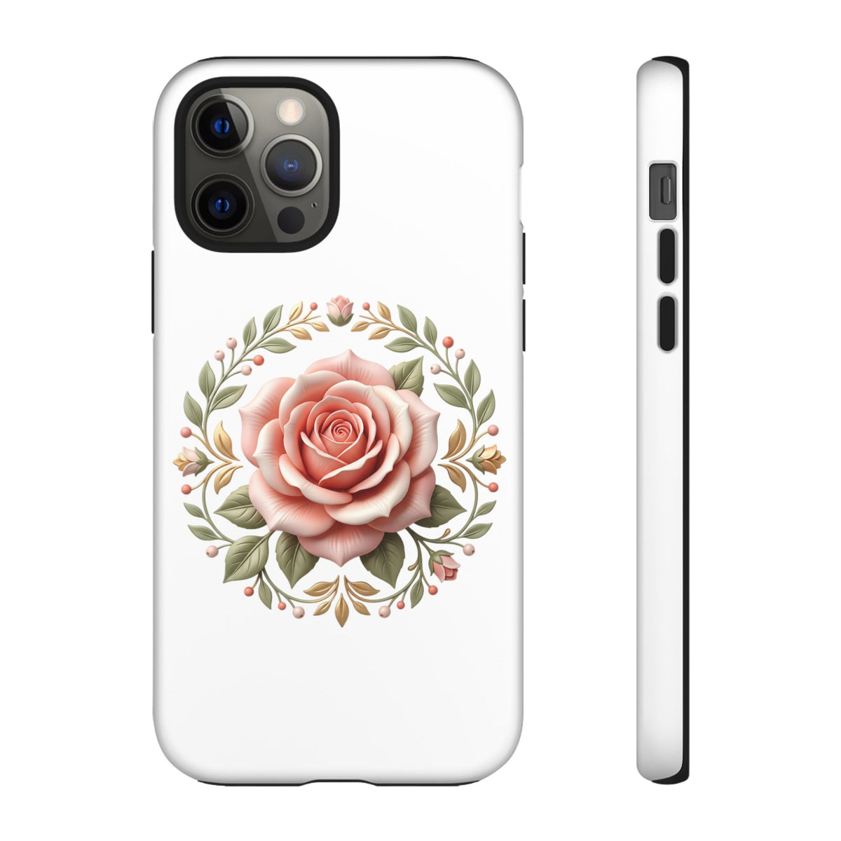 Floral Rose Wreath Tough Phone Case