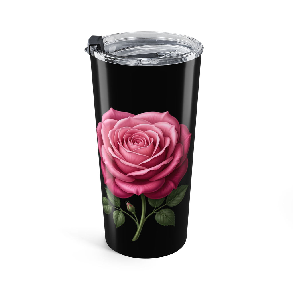 Pink Rose Black Tumbler 20oz